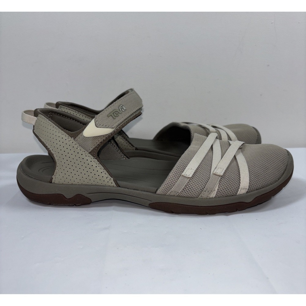 Teva Shoes Womens 9.5 Taupe Tirra CT Ankle Straps Numa Print Mesh Closed 1106837